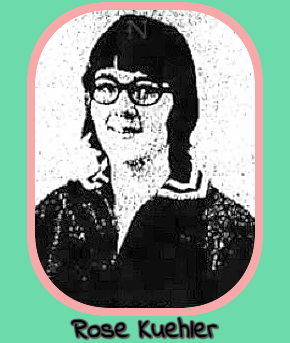 Picture of Rose Kuehler, girls basketball player for Groom High High School, Texas in 1975. From The Pampa Daily News, <arch 12, 1975.