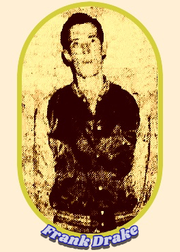 Basketball player Frank Drake in an image cropped from a team photo of the Cully All-Stars, an independent team from Greenville, South Carolina. Out of tThe Greenville News, Greenville, S.C., January 4, 1948.