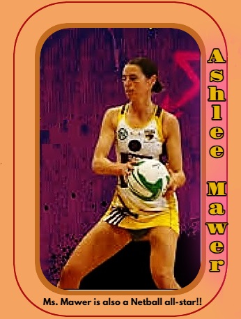 Image of Ashlee Mawer, plying netball in Tasmania...