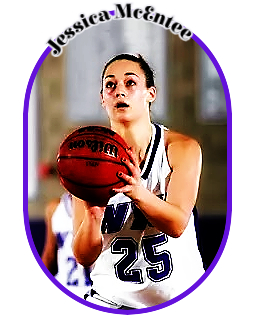 N.Y.U.'s Jennifer McEntee, #25 2007, when she hit 24 consecutive free throws in February., showwn taking a foul shot