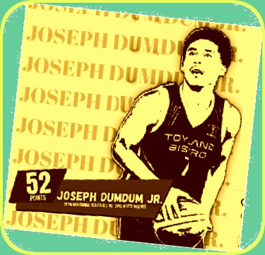 Sketch drawing of Joseph Dumdum Jr., Toyland Bistro tea, who scored 52 points in one National Basketball Trainin Center regional basketball tournament at Mindanao, the Philippines.
