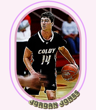 Photo of Jordan Jones, boys basetball player on the Colby High Eagles in Kansas, shown in #14 uniform looking to make a play.