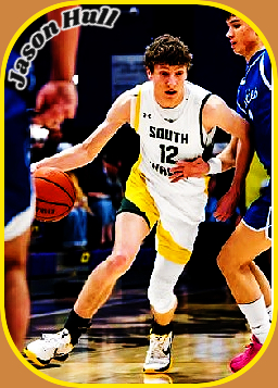 Oregon's Jason Hull, South Wasco County High school, number 12 in white uniform, dribblin around a defender. Photo: Elijah Newton.