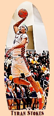 We see Tyran Stokes, Rainier Beach High Viking, high in the air about to one hand dunk a basketball