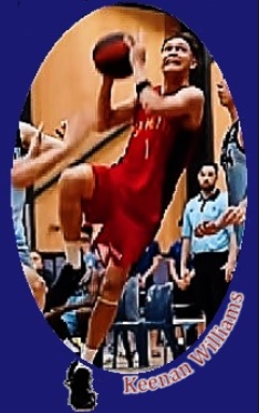 Keenan Williams, in red #1 South Australia Metro U18 uniform, going up for a lay-up.