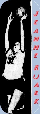 Image of #32, Jeann Ruark, Jeff Davis High School, Alabama, girls basketball player, going up for a basket. From The Montgomery Advertiser, Montgomery, Ala., January 19, 1978.