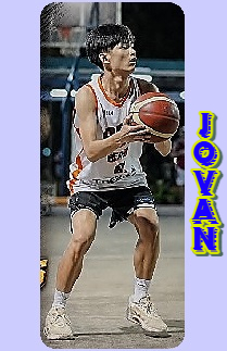 Jovan, bsketball player in Singapore for the Supremos of the Philippine workers league, shown looking to pass the ball.