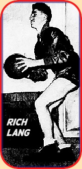 Sideview of Rich Lang, Omaha St.Joseph basketball player in 1944. From the Morning World-Herald, Omaha, Nebraska, January 13, 1944.