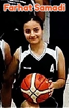 Image, cropped from team photo, of #4, Farhat Samadi, U16/18 girls basketball player, for Gie�en-Wieseck 1, in the Hessen Bezirksliga U16/18, district Gie�en.