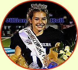 Image of girl football placekicker, Jillian Hall, of Sacred Heart High School (Hattiesburg, Mississippi), Homecoming Queen, in uniform, with sash and crown..