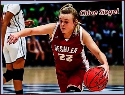 Photo of Alabaman girls basketball player, Chloe Siegel, #22, in red uniform, going to the basket for Dreshler High School' basketball team. She set the NCAA DI record with 18 three-point goals in the 1/17/2022 game. Image by  Ike Morgan imorgan@al.com.