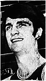 3'4 portrait photo of Jerry James, basketball player for the Jacksonville State Gamecocks. From The Anniston Star, Anniston, Alabama, January 17, 1971.