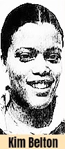 Portrait image of Kim Belton, Dunbar High School (Ohio), girls basketball player. From the Dayton Daily News, February 9, 1978.