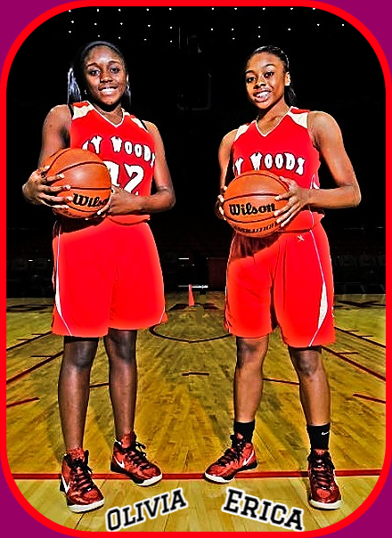 Image of two sisters, Erica and Olivia Ogwumike, Cypress Woods High School, Texas, 2013-14.