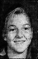 Portrait photo of girls basketball player Gayle Polodna, Morrisville High School, Missouri. From the Springfield News-Leader, Springfield, Mo., December 10, 1993.