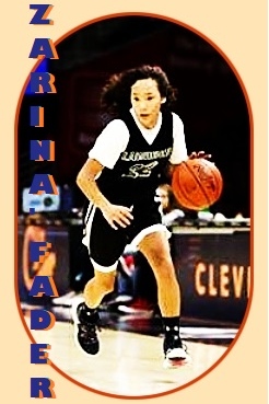 Zarina Fader, Lawrece Upper High School, Ohio, coming upcourt with the basketball.