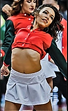 Armenian cheerleader, red top, white skirt.