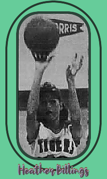 Image of Heather Billings shooying a foul shot for her Pangburn High School girls basketball team in Arkansas. From The Daily Citizeb, Sewarly, Arkansas, December 18,  1988.