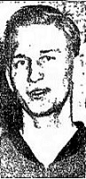 Portrait of Norman Borak, basketball player playing in the Pittsfield, Massachusetts Boys Club Intermediate League. Image from The Berkshire County Eagle, Pittsfield, Mass., March 3, 1943.