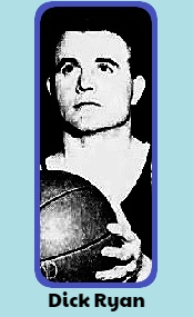 Image of Dick Ryan, basketball player for the Illinois National Guard in East St. Louis, Illinois, shown looking to shoot the ball. From the Belleville News-Democrat and Belleville Daily Advocate, Belleville, Ill., March 2, 1962.