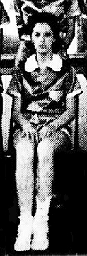 Image taken from team photo, of Marian McCarty, girls basketball player for Plummer High School, Idaho. From the Spokane Daily Chronicle, Spokane, Washington, March 4, 1939.
