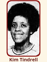 Portrait image of Kim Tindrell, Des Moines Tech High School girls basketballl player, The Des Moines Tribune, Des Moines, Iowa , January 11, 1977.