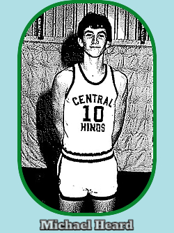 Image of Michael Heard, boys basketball player for Central Hinds High, Mississippi, in #10 uniform, posing.