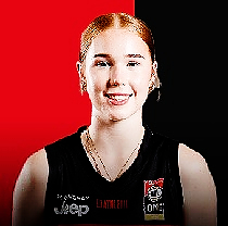 Portrait of women's basketbal player on the Western Australia Basketball League Rockingham Flames.