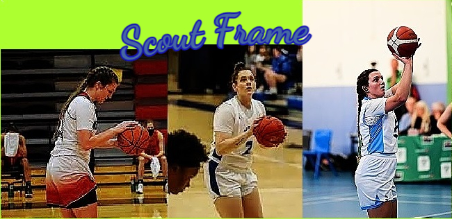 Yjtree images of Scout Frame, bwomen's basketball player for the Irish team SETU Curlew, in a sequence of shooting a foul shot.
