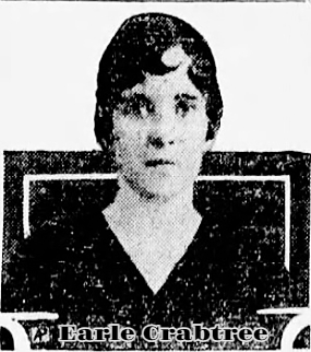 Portrait image of Virginia girl basketball player Earle Crabtree, Pulaski High School. From The Roanoke Times, Roanoke, Va., February 23, 1929.