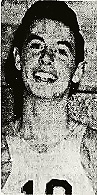 Portrait of New Jersey boys basketballl player Bill Dickie, Dumont High School, number 10. From the Bergen Evening Record, Hackensack, N.J., March 1, 1944.