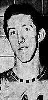 Portrait photo from breast up, in uniform, of New Jersey boys basketball player Bob Duvier, North Arlington High School. From the Bergen Evening Record, Hackensack, N.J., February 26, 1958.
