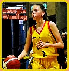 Image of Australian girls basketball player Georgia Woolley, dribbling basketball upcourt in yellow #2 Brisbane Capitals uniform (Queenskand State Basketball League)