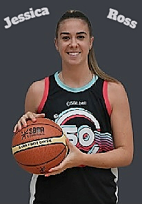 Dubao Women's Elite Basketball League's Hoopless player Jessica Ross posing with ball in #50 uniform.