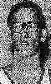Portrait of glasses wearing basketball player Jim Heck, Washington High School, Iowa. From The Ceadar Rapids Gazette, Cedar Rapids, Iowa, January 6, 1970.