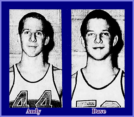 Images of the Pearson Twins, from the numbers up. Andy on the left and Dave on the right. From the Lead Daily Call, Lead & Deadwood, South Dakota, April 3, 1969.