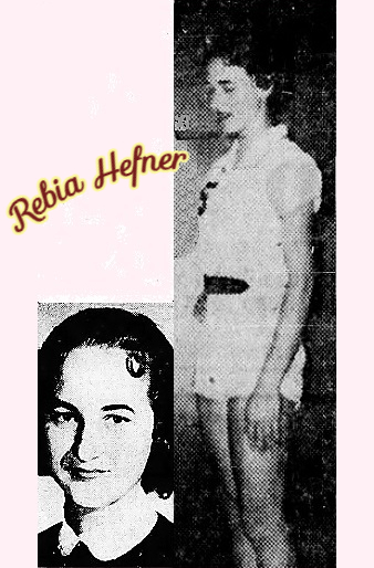 Images of Rebia Hefner, girl basketball player for Taylorsville High School, North Carolina. Portrait from the Sunday Journal and Sentinel, Winston-Salem, N.C. March 22, 1959. Full body in uniform, facing to our left, same paper, January 20, 1957.