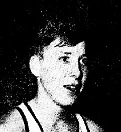 Image, shoulders up. of basketball player Ron Riordan, Becker Junior College, looking to our right, in uniform. From The Hartford Courant, Hartford, Connecticut, February 4, 1968.