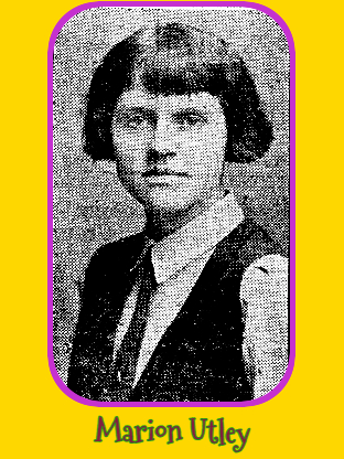 Portrait of 1925 Michigan girls basketball player, Marion Utley, Sandusky High School. From the Port Huron Times Herald, Port Huron, Mich., March 6, 1925.