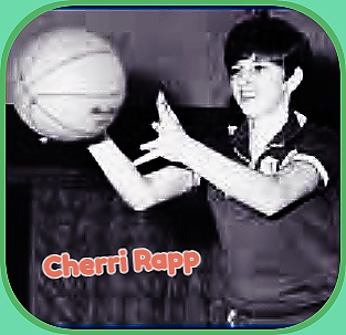 Imae of Cherri Rapp catching a basketball for Estelline High, Texas, in 1968.