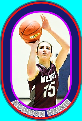 Image of Addison Heinje, Wilmot High School girls basketball player, #15, shooting a right-handed one-arm foul shot.