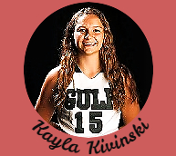Image of Kayla Kivinski, Gulf High (Florida) basketball player, 2013 in GULF jersey #15. Photo by Skip ORourke.