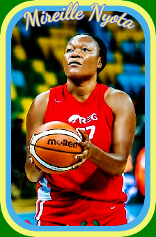 Rwandan basketball player Mireille Nyota, shooting a foul shot for Reg Women BBC.