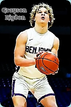 Benjamin High School Mustang (Texas) Grayson Rigdon, shooting a foul shot in a boys basketball ame.