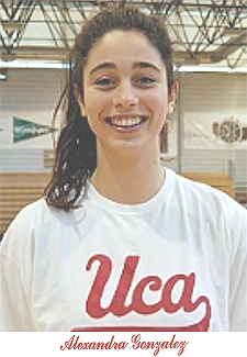 Picture of Alexandra Gonzalez, UCA basketball player (Albacete, Puertollano, Castilla-La Mancha, Spain, afters coring 73 points in a game.