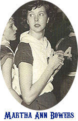 Image of North CArolina girls basketball player, Martha Ann Bowers, of Norlina High School, in 1955.