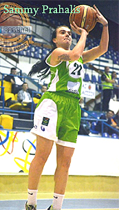Image of Sammy Prahalis, #21 for Sfantus Gheorghe basketball team in the Romanian women's National League.