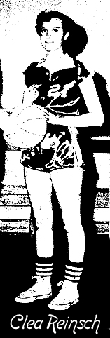 Clea Reinsch, Gilbert Tigerette, All-Iowa first team, 1955.Uncredited photo, Ames Daily Tribune, March 11, 1955