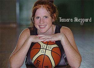 Tamara Sheppard with basketball.
