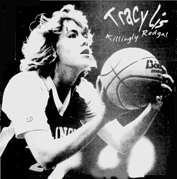 Tracy Lis, Killingly Redhead basketball player, shooting a foul shot. One of 44 points scored in a win over the Stongton Bears, 76-47. William Burrows photograph (cropped) from The Day, December, 17, 1986, New London, Connecticut.